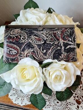 Patricia Nash Ferrara Frame, Floral-Paisley  Italian Leather Wallet